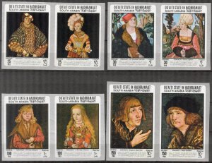 {AH005}ADEN / Hadhramaut 1967 Art Paintings Cranach imperf. MNH 30Eur.