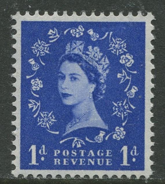 Great Britain - Scott 354c - QEII -Graphite Lines-1958 - MVLH- Single 1p Stamp