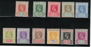 Seychelles #63 - #73 Very Fine Mint Original Gum Hinged Set