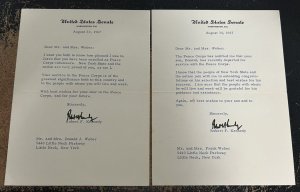 2 Robert F Kennedy Signed Typed Letters on US Senate Stationary RFK A1