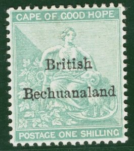 BRITISH BECHUANALAND QV Stamp SG.8 1s Green (1886) Mint MM Cat £375  PIBLUE48