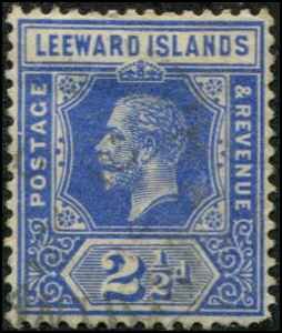 Leeward Islands SC# 50 George V 2-1/2d wmk 3 Used small thin