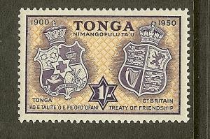 Tonga, Scott #99; 1sh Arms of Tonga and Great Britain, MLH