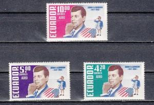 Ecuador, Scott cat. C429-C431. President John Kennedy issue