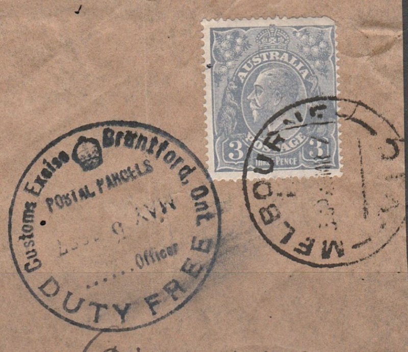 #30 Australia on paper with cancellation George V