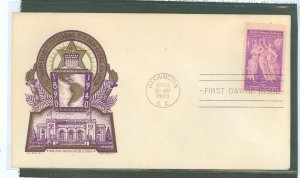 US 895 1940 3c pan-american union on an unaddressed first day cover with a staele cachet