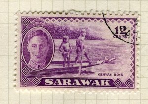 SARAWAK; 1950 early GVI pictorial issue fine used 12c. value