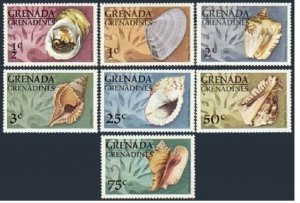 Grenada Gren 137-143,144 sheet,MNH.Michel 132-138, 139 Bl.15. Sea Shells 1976.