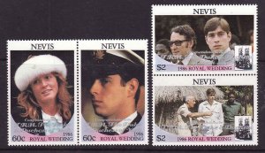 Nevis-Sc#521-2-unused NH set-Royalty-Duke & Duchess of York-