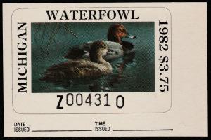 U.S.-MICHIGAN 7, STATE DUCK HUNTING PERMIT STAMP. MINT, NH. VF.