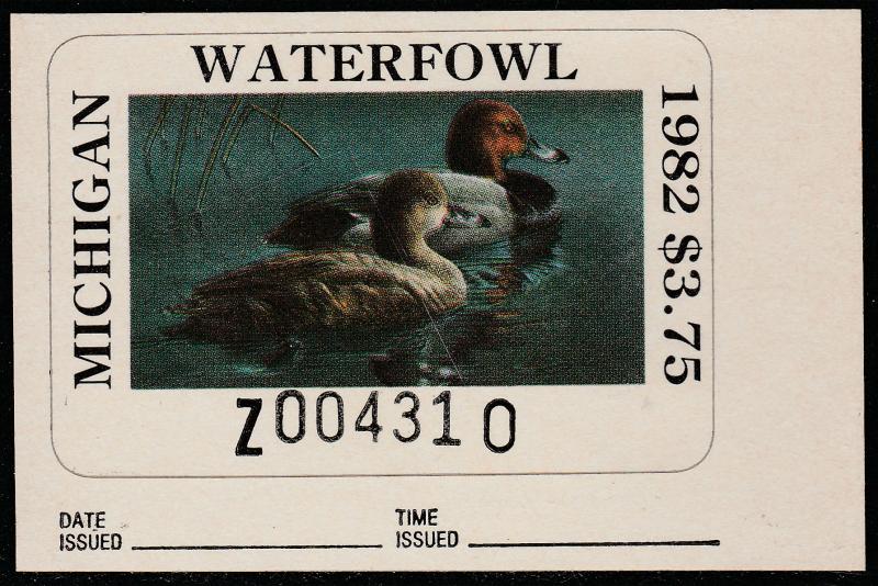 U.S.-MICHIGAN 7, STATE DUCK HUNTING PERMIT STAMP. MINT, NH. VF.