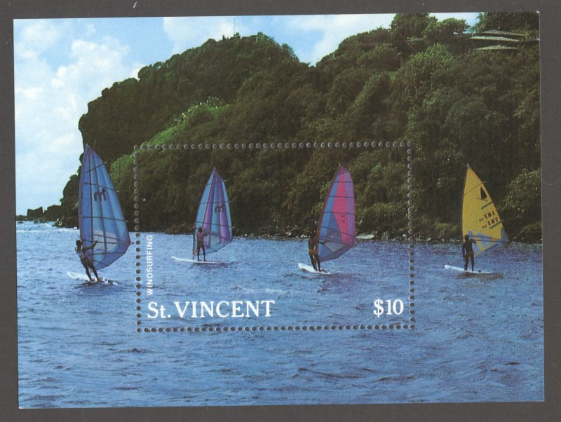 St Vincent Scott 1099 MNHOG - 1988 Windsurfing/Tourism S/S - SCV $6.75