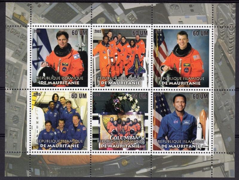 Mauritania 2003 SPACE COLUMBIA DISASTER Sheet Perforated Mint (NH) #1