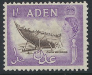 Aden  SG 63  SC# 55A  MVLH  Perf 12  black and violet  see scans & details 