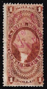 US. R74c. Used. Mgenta or re manuscript cancel. (gr110-1)