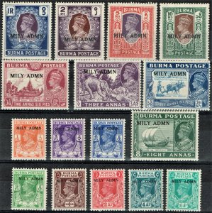 [st1499] Burma 1945 Scott#35/50 SG117/28 MNH Set Mily Admin