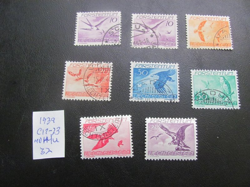 LIECHTENSTEIN 1939 MNH/USED SC C17-23 SET XF $32 (178)