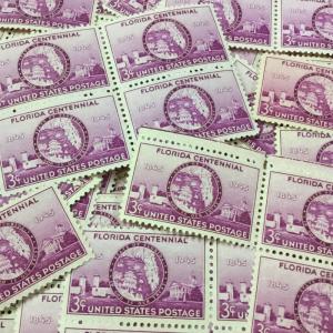 927   Florida Statehood.    3 cent 100 mint single stamps.   Issued in 1945.