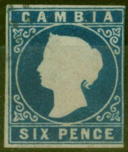 Gambia 1869 6d Dp Blue SG3 Forgery Unusual 