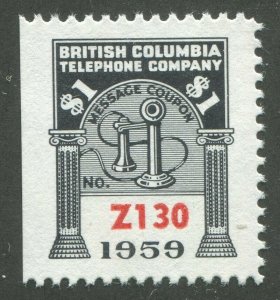 CANADA REVENUE BCT189 BRITISH COLUMBIA TELEPHONE FRANK