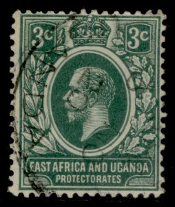 EAST AFRICA and UGANDA GV SG45a, 3c deep blue-green, FINE USED. CDS