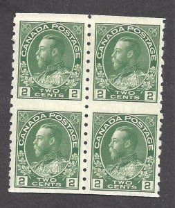 CANADA # 128a VF MINT 2c GREEN PART IMPERFORATE ADMIRALS BS27619