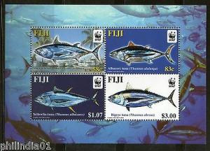 Fiji 2004 WWF - Tuna Fish Marine Life Animal M/s of 4 Sc ...