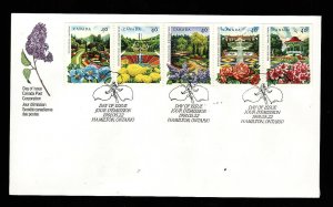 Canada-Sc#1315a-stamps on FDC-Public Gardens-Flowers-1991-