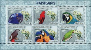 Parrots Stamp Birds Serudaptus Xenopsitta Psittacopes S/S MNH #3023-3028