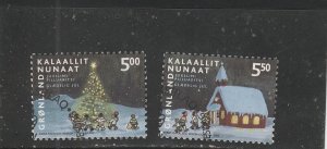 Greenland  Scott#  420-421  Used  (2003 Christmas)