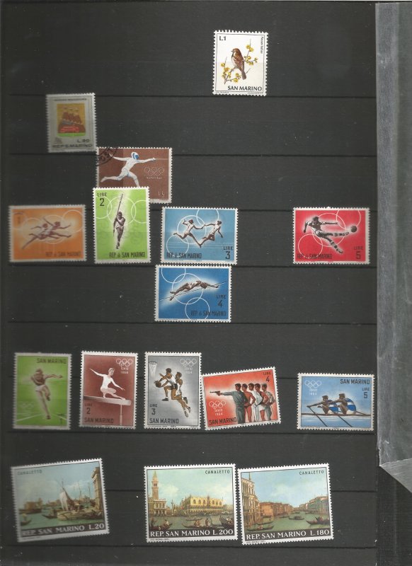 SAN MARINO COLLECTION ON STOCKSHEET, MINT/USED