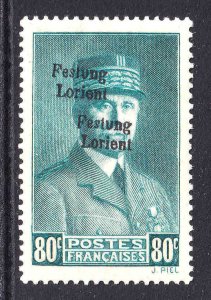 FRANCE 416 FESTUNG LORIENT OVERPRINT €565 SPINK/MAURY CV OG LH VF *SIGNED*