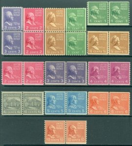 EDW1949SELL : USA 1939 Scott #839-51 Cplt set of Line pairs. VF MNH. Cat $140.00