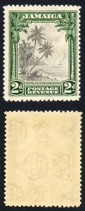 Jamaica SG111 2d black and green wmk Script sideways M/M cat 40 pounds