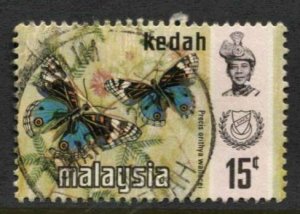 STAMP STATION PERTH Kedah #118 Sultan Abdul Halim Butterfly Used1971- CV$0.40