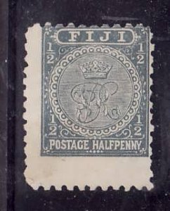 Fiji-Sc#53-unused hinged 1/2p greenish black-og-1892-