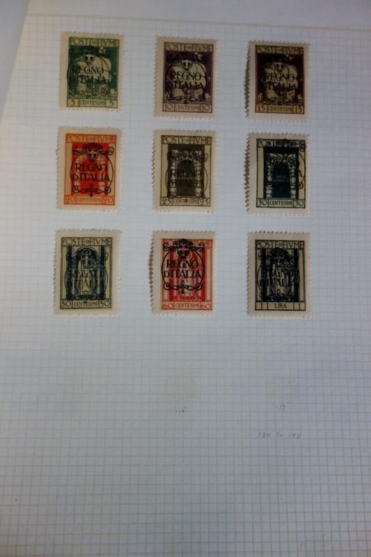 Fiume Stamps mint & used Early 1900's on album pages Clean