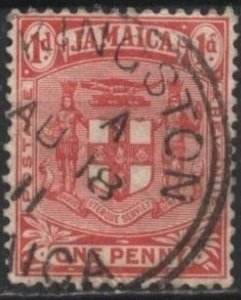 Jamaica 59 (used) 1p arms, carmine (1906)