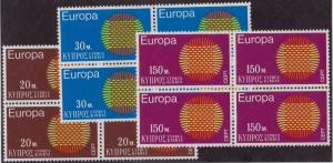 CYPRUS MNH Scott # 340-342 EUROPA Blocks (12 Stamps) -2