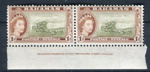 BAHAMAS; 1950s early QEII pictorial issue lovely MINT MNH Inscription PAIR