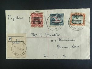 1935 Nieu Registered Cover Jubilee to USA # 67 to 69