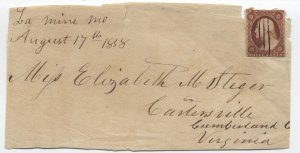 1858 La Mine MO manuscript postmark #11 cover front [h.4745]