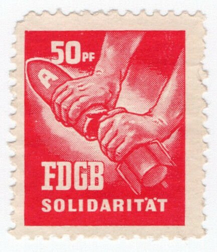 (I.B) East Germany Cinderella : FDGB Union Dues 50pf (Disarmament)