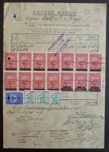 ALBANIA-ATTRACTIVE DOCUMENT WITH REVENUE STAMPS R! italy albanien kosovo J3