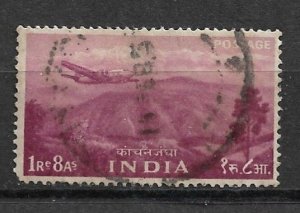 1955 India Sc268 1r8a Plane over Kanchenjunga Mountains used