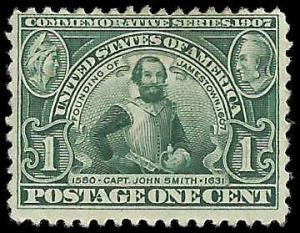 # 328 Mint Heavy Hinged Green Captain John Smith