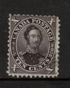 Canada #16 Very Fine Used Rare Stamp Black Brown Perf 11.75 **With Certificate**