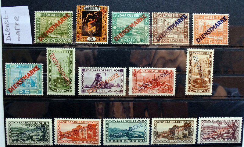 Saargebiet Dienstmarke 15 stamps MNH Sarre