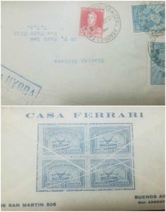 O) 1930 ARGENTINA, AIRMAIL, GRAF ZEPPELIN  FIRST FLIGTH VUELO 1930 - SOBRETASA, 