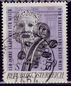 Austria, 1967, Tragic Mask and Violin, sc#805, used